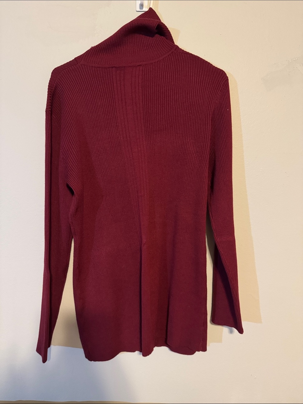 Ashley Stewart Burgundy Ribbed Turtleneck Sweater